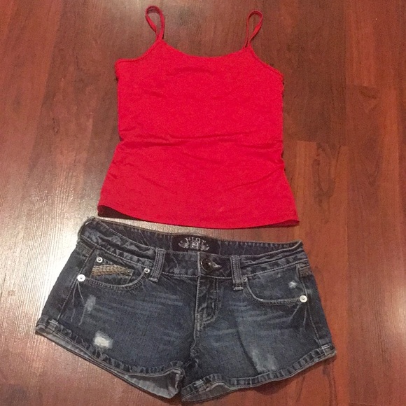 Hint Lightly Distressed Jean Shorts - Picture 9 of 10